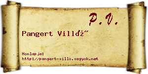 Pangert Villő névjegykártya